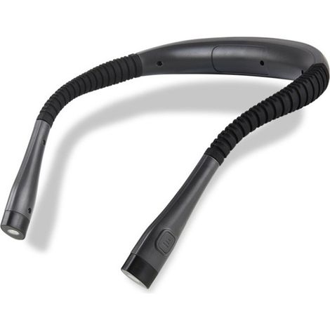 Lampe de lecture flexible à tour de cou, autonomie de 80 h, rechargeable, idéale pour lire au lit ou tricoter, noire (1/5)