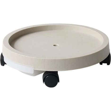 Support rond pour plantes roulettes beige 244 (1/5)