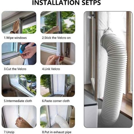 Kit Calfeutrage Fenêtre - Joint Zippé Pour Climatiseur Mobile - Compatible Clim Sèche-Linge Déshumidificateur - Jusqu'à 400 cm (1/5)