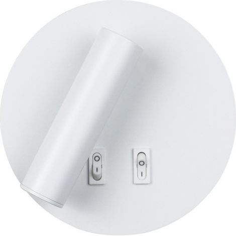 Nachttischlampe fürs Schlafzimmer, um 350 Grad drehbar, faltbar, kleiner runder Spot/weiß (15x15cm) (1/5)