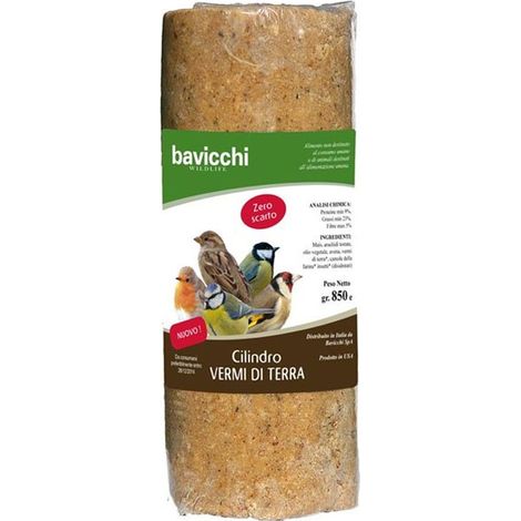 CILINDRO VERMI PER UCCELLI SELVATICI DA 850 GR BAVICCHI