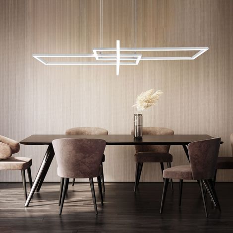 Lampada a sospensione LED tavolo da pranzo lampada a sospensione dimmerabile soggiorno moderna plafoniera LED sala da pranzo, con interruttore dimmer in bianco, 1x LED 34W 4400lm 4000K, LxA 110 x 150 