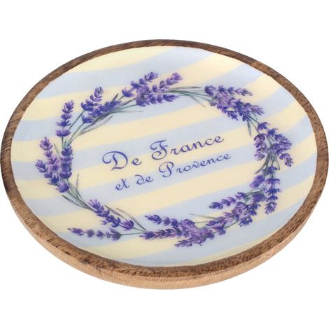 Petite assiette en bois et résine couleur lavande - Style provençal, idéale pour la décoration (1/3)