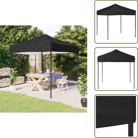 The Living Store Partyzelt Faltbar Schwarz 2x2 m - Outdoor-Pavillon - Gartenzelt - Sonnensegel - Partyzelt - Grillpartyzelt (1/5)