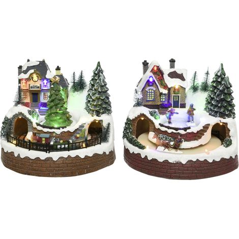Weihnachtsdekoration kaemingk animierte Landschaft weiß 16 cm