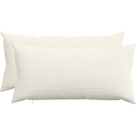Funda de almohada 2 pcs HEERLEN Crema 40 x 70 cm pana vidaXL (1/5)
