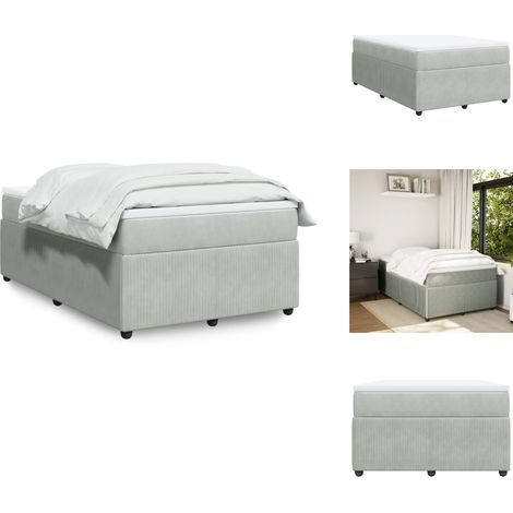 Sommier à lattes de lit et matelas gris clair 120x190cm velours - Sommier À Lattes De Lit - Sommiers À Lattes De Lit - Lit - Meuble De Chambre À Coucher (1/5)