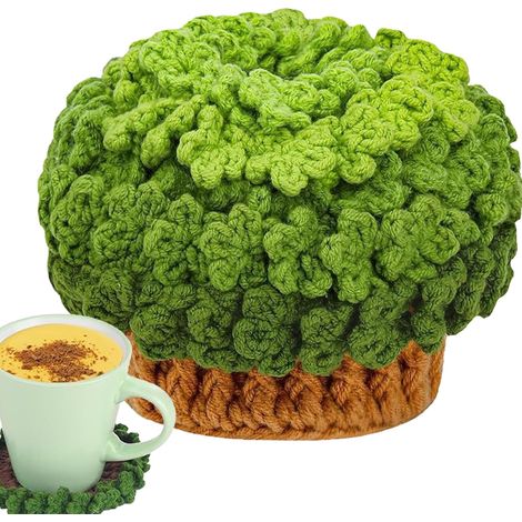 Kit Crochet Sous-verres,Set Création Artisanale Kit de Crochet Facile pour Pots,Pour Adultes Adolescents Amateurs D'artisanat Enseignants D'art Renforcement Des Liens Familiaux Projets