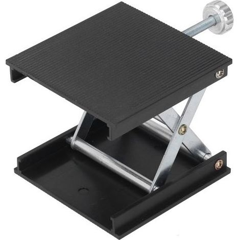 Plateforme élévatrice de laboratoire 90 x 90 mm, réglable en hauteur, outil de mesure, levage manuel, noire (1/5)