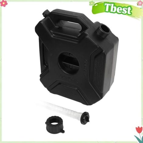 Tbest Bidons de stockage d'essence 5L 1.3 Gallon Gas Can Fuel Oil Petrol Storage Cans Black Emergency moto reservoir Sans support (1/5)