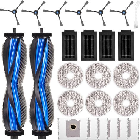 25 Stück Zubehörset für ECOVACS DEEBOT T50 PRO Omni / T50 PRO Omni Gen2 / T50 Omni Saugroboter, Ersatzubehör 2 Hauptbürste 6 Wischpads 6 Staubbeutel 6 Seitenbürste 4 Filter 1 Reinigungsbürste (1/5)
