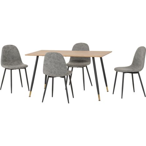 Hamilton & Athens Medium Indoor Dining Set - Medium Oak Effect/Grey