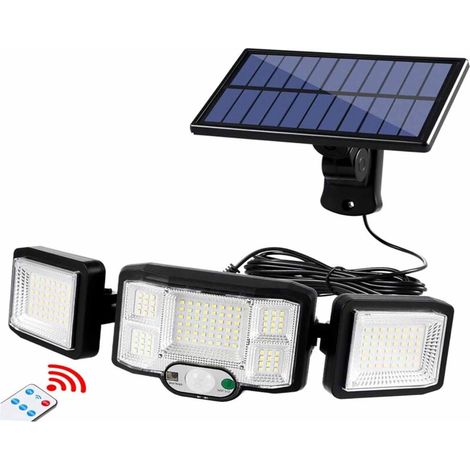 Lumiere Solaire Exterieur avec Detecteur de Mouvement, 192 LEDs Lampe, 1800 Lumens Projecteur, Spot Solaire avec Télécommande (1/5)