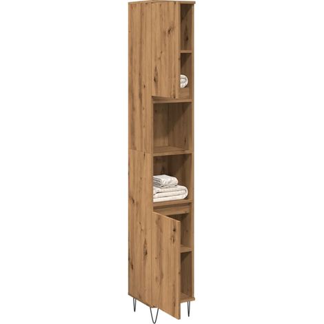 vidaXL Armoire de salle de bain chêne artisanal 30x30x190 cm