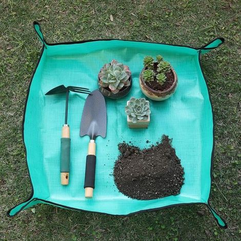 Lot de 2 Tapis de plantation de jardinage PE, tapis de rempotage pliable et étanche pour plantes, Pots de fleurs, tapis de plantatio