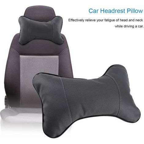 Coussin Appui-tete - Cuir Artificiel - 25 x 16 x 7 cm - Pour Voiture - 1 Piece (1/5)