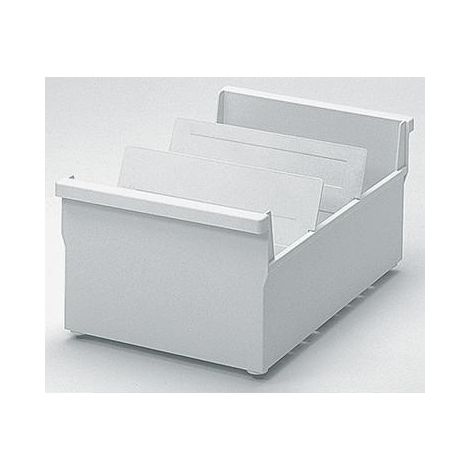 Karteitrog the admin 22,7 x 14,5 x 35 cm (B x H x T) DIN A5 quer 1.200 Karten Polystyrol lichtgrau 2 Stützplatten (1/2)