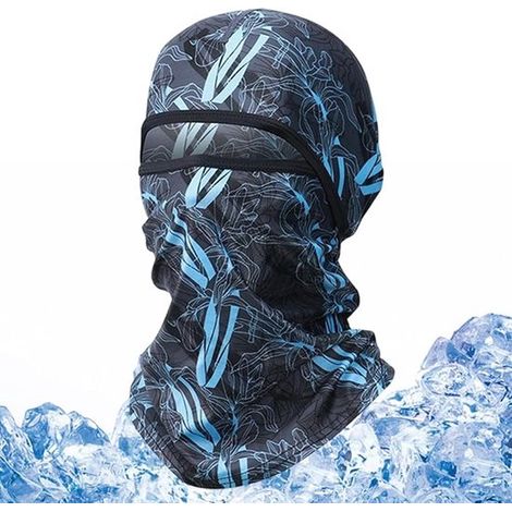 Mascarilla facial Ice Cold con estampado floral，protección UV y transpirable: elástica y de secado rápido，adecuada para ciclismo (1/5)