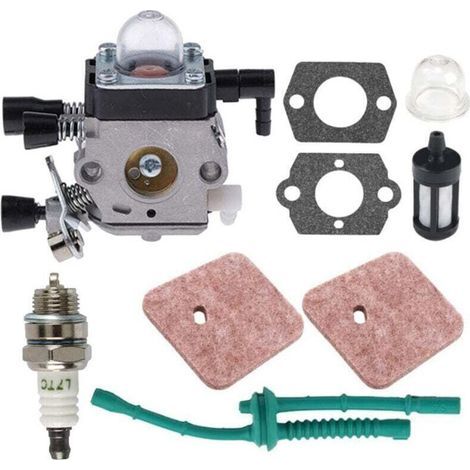 Carburateur pour Stihl Débroussailleuse FS38 FS45 FS55, Kit de Carbu avec Joints, Tuyau, Bougie d'allumage, Filtre à Air et Filtres à Essence (1/5)