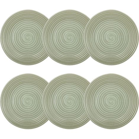 Lot de 6 assiettes plates 27cm en grès, TURBOLINO (1/3)
