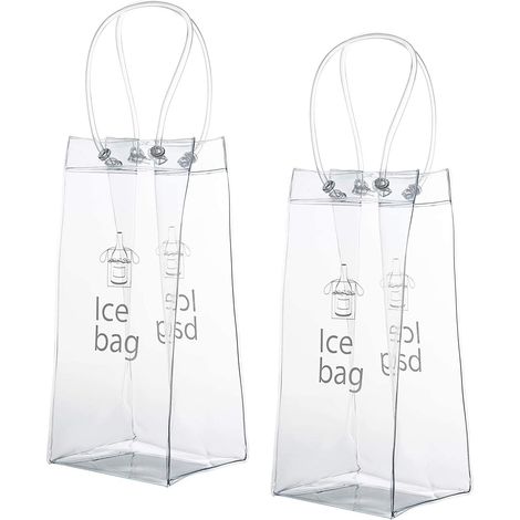 Sac de Glace Vin Refroidisseur Cooler avec Poignée, 2 Pièces Seau à Glace Transparent pour Les Pubs et Les Restaurants, la Maison, etc. (1/5)