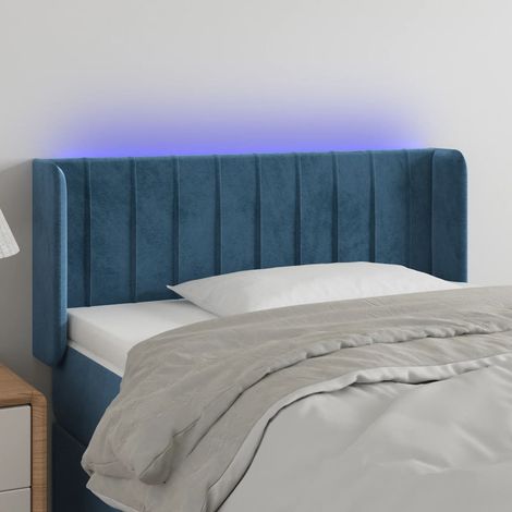 Cabecero con LED de terciopelo azul oscuro 103x16x78/88 cm vidaXL (1/5)