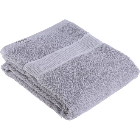 Serviette de toilette 50x90 cm 100% coton - gris clair - Tendance