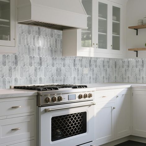 Lot de 10 dalles murales autocollantes robustes pour décoration de cuisine et salle de bain, 30,5 x 30,5 cm, marbre gris (1/5)
