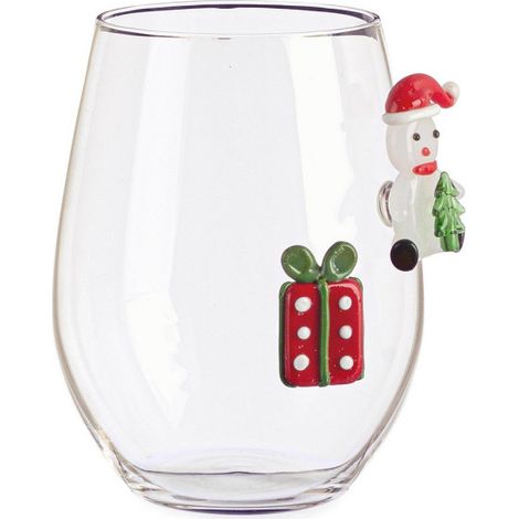 2x Decorazione natalizia in vetro con box regalo, "Lavish" Trasparente h12 (1/2)