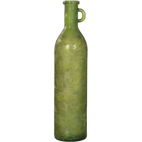 Vase vert en cristal recyclé avec anse style cottage - vert bouteille cristal recyclé (1/4)