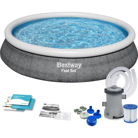 Pool-Set Bestway Fast Set 457x84 cm Rund mit Kartuschenfilter 2006 L/H