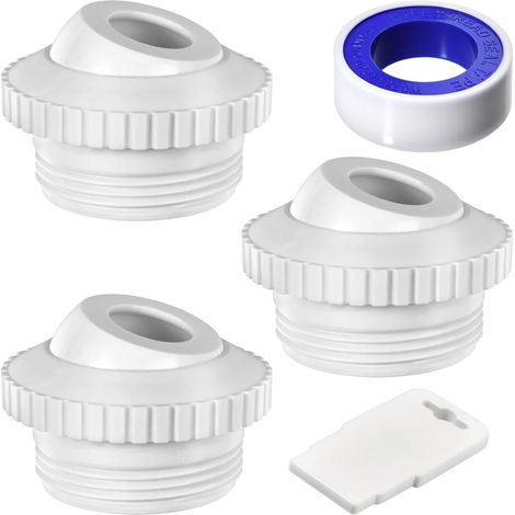Kit de 5 buses de jet de piscine de 1,9 cm à débit directionnel avec filetage MIP de 3,8 cm SP1419D, jet de retour hydrostream avec 1 outil d'installation et de retrait, 1 ruban adhésif (1/4)