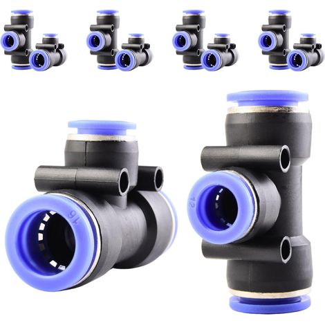 10 pièces 16 mm répartiteur en Y à 3 voies, raccord pneumatique, rapide plastique raccords Push to Connect, adaptateur de conduite d'air PY - PEG16-12-16mm (1/5)