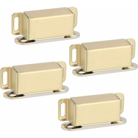 Cierre magnético para puertas de armarios o cajones, acero inoxidable con acabado dorado, 4 unidades, ECAT001G-4P-FR (1/5)