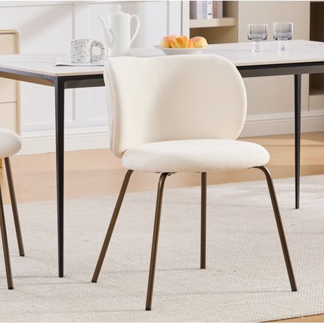 MEUBLIV Esszimmerstuhl 58x52x80 cm creme – gebogene Rückenlehne, 1 Stück (1/5)