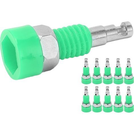 Connecteur banane femelle 2mm, lot de 10 fiches jack à souder, adaptateur panneau mini borne de liaison, vert, pour instruments électroniques (1/5)