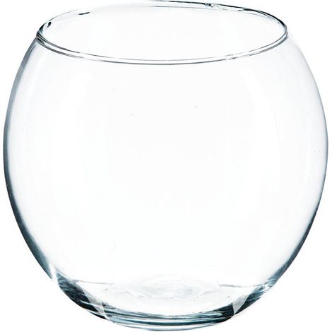 Atmosphera – Vase en verre transparent 15 cm – Forme de boule – Pour bouquets frais ou artificiels – Élément décoratif moderne
