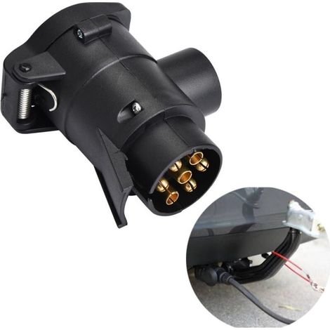 Adaptateur de remorque, 7 à 13 Broches Prise de remorque de Voiture Adaptateur de Prise convertisseur Caravane attelage de remorquage connecteur 12 V
