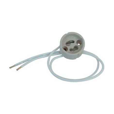 PORTALAMPADA GU10 GZ10 - STEATITE CAVO CM 15- 10 pezzi