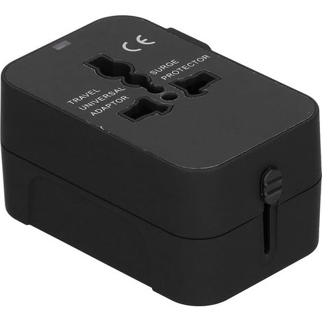 Adaptateur de voyage USB, convertisseur de puissance portable intelligent pour la maison et les voyages (Noir) (1/5)