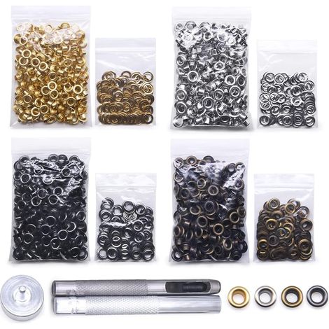 Grommet Tool Kit 800 Sets Outil de réglage des crochets avec pince à oeillets Set d'outils à oeillets pour cuir toile tente 400 intérieur 6mm (1/5)