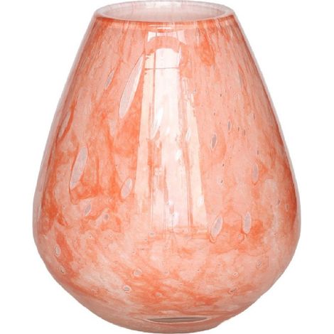 Vase en Verre Épais Rose avec Bulles d'Air Décoration d'Intérieur Fait Main Unique - PANGIVO (1/3)