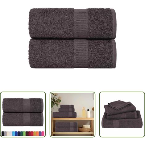 vidaXL Waschhandtuch Anthrazit - Waschtücher FROGN 2 Stk. Anthrazit 30x30 cm 360 g/m² (1/5)
