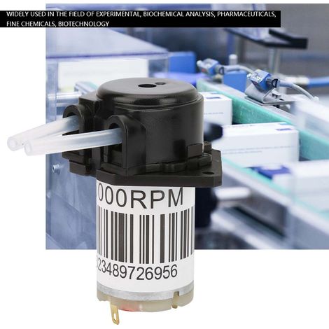 Pompe péristaltique miniature silencieuse 6V pour titrage, pompe auto-amorçante CC (noir mat) (1/5)