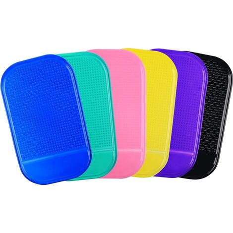 Lot de 6 patins antidérapants adhésifs gel silicone universels, revêtement diamant anti-glisse, accessoires outils autocollants (1/5)