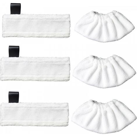 3 chiffons microfibres + 3 kits de chiffons microfibres pour Kärcher SC5/SC4/SC3/SC2 /SC1, chiffons de rechange pour nettoyeurs vapeur Kärcher EasyFix (1/5)