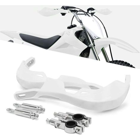 Protege Main Moto,Protege Main Guidon de Moto 22MM à 28MM pour sur Ron ATV Pit Bike Off-Road Motocross Enduro MX-Blanc (1/4)
