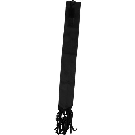 Sac de protection pour queue de cheval en tissu non tissé, avec franges et fermeture auto-agrippante, noir. (1/5)