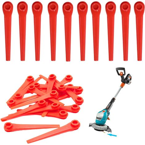 100 Pièces Lames De Tondeuse En Plastique Set, Lames En Plastique Rouge, Lames En Plastique, Lames De Pelouse, Lames De Pelouse Rouge, Pour Tondeuses à Gazon, Coupe De Haute Précision (1/5)