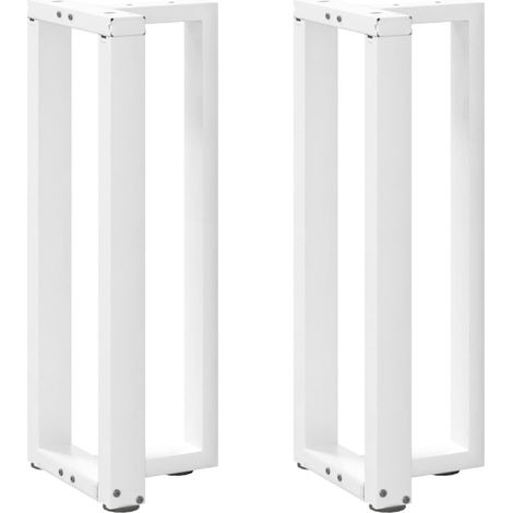Konsolentischbeine T-Form 2 Stk. Weiß 25x28x(72-73) cm Stahl